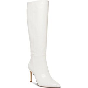 Madden Girl Womens Chantelle Faux Leather Embossed Over-The-Knee Boots